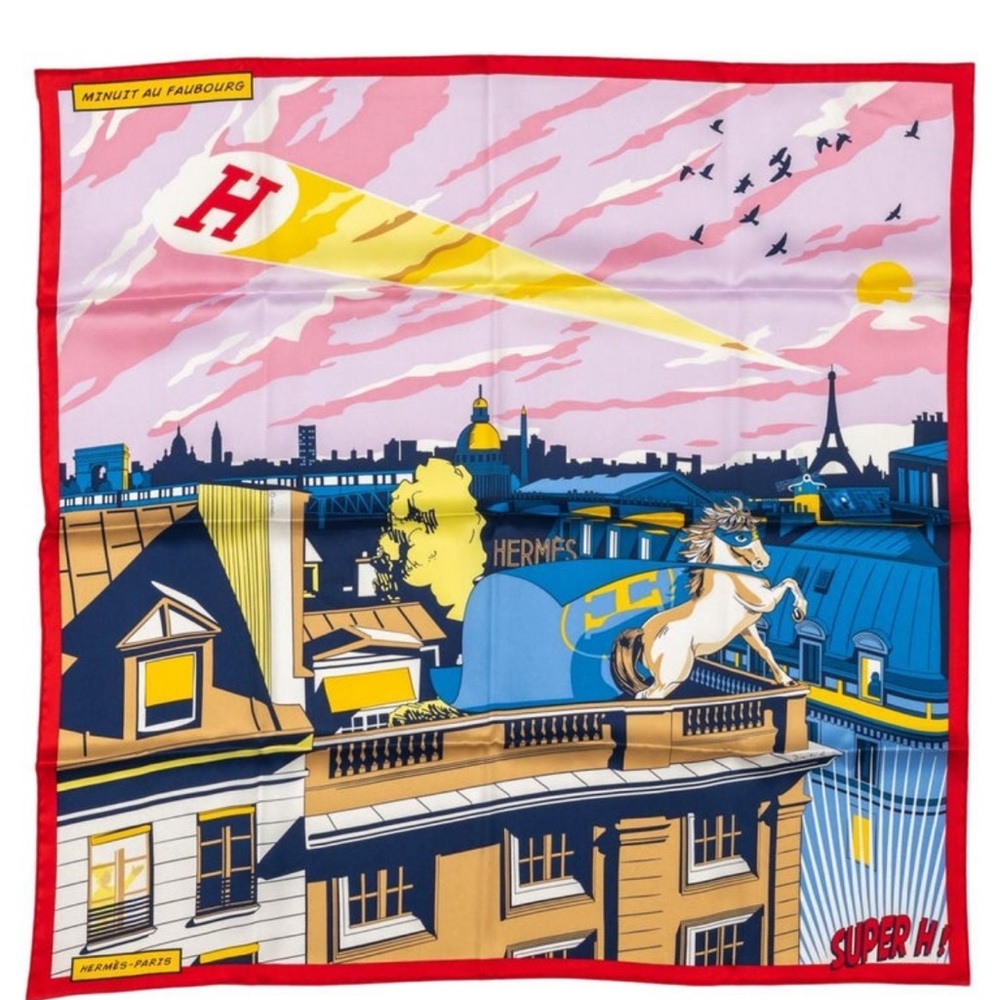 Hermès "Minuit au Faubourg" Silk Scarf